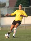 Laura Pla clears a ball from the box in a Union win over Freed-Hardeman. - Photo by Tommy Sadler
