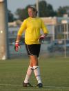 Laura Pla watches and waits for the action to return to her end of the field. - Photo by Tommy Sadler