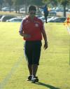 Head Coach Clovis Simas paces the sidelines during Union's match versus Cumberland. - Photo by Steven Aldridge