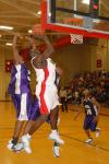 Union freshman Roland Banhoro shoots over two defenders in a conference game against Bethel (Tenn.) College. - Photo by Morris Abernathy