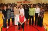 Former Women's Basketball Head Coach and Athletic Dirctor, Dr. David Blackstock, joins members of the 1998 NAIA Women's Basketball National Championship team during a reunion at Homecoming 2008. - Photo by Morris Abernathy