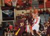 Matt Neaville, senior guard, drives past defenders to score in the Bulldog's Homecoming win over Robert Morris (Ill.) College. - Photo by Morris Abernathy