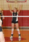 Ashley Young awaits the serve from one of her teammates during the TranSouth Conference Tournament Championship match. - Photo by Morris Abernathy