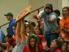 Students cheer and call for pizza to be thrown to them during Bulldog Madness. - Photo by Kristi McMurry