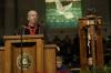 President Dockery welcomes friends and families to the fall graduation ceremony. - Photo by Beth Spain