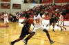 Sophomore center Zeinab Chan plays defense against Azusa Pacific (Calif.) University during the Jackson Rotary Classic.  - Photo by Kristi McMurry