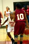 Christina Ray, freshman, guards against her opponent during the Rotary Classic held at Union.  - Photo by Kristi McMurry