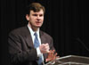 Greg Baylor, Director of the Christian Legal Society's Center for Law and Religious Freedom presents an address on <i>Culture Wars: Making Sense of the Battles Over Church and State</i> to the Mars Hill Forum April 16.  - Photo by Jim Veneman