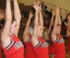 Union cheerleaders encourage the Bulldogs during a game. - Photo by Morris Abernathy
