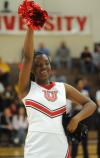 Freshman Angelica Hamilton cheers on the Bulldogs during a game this season. - Photo by Morris Abernathy