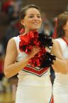 Sophomore Abby Parker encourages the Lady Bulldogs during a game. - Photo by Morris Abernathy