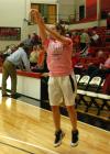 Laura Crittendon takes a shot in warmups prior to the WBCA's Pink Zone Breast Cancer Awareness game. - Photo by Steven Aldridge