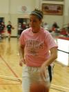 Merideth Jacobs runs drills prior to the WBCA's Pink Zone Breast Cancer Awareness game. - Photo by Steven Aldridge