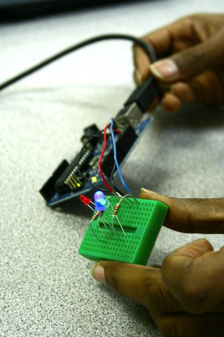 A piece of computer hardware designed by Mikias Seid, sophomore computer science major.