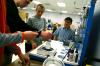 Don Van (right), engineering chair, supervises an experiment in the engineering lab. - Photo by Kristi McMurry