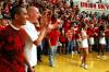 Fans cheer for Union at the TranSouth Conference Tournament Finals against Freed-Hardeman. Students were instructed to wear red for a 'red out.' - Photo by Kristi McMurry