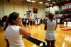 Alicia Holloway looks back at the crowd as they cheer for the 100th point scored in the TranSouth Conference Tournament Finals against Freed-Hardeman. - Photo by Kristi McMurry