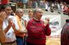 President Dockery and SID Steven Aldridge (left) proudly watch the Lady Bulldogs as they celebrate winning the 2009 NAIA championship. - Photo by Kristi McMurry