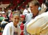 Merideth Richardson Jacobs laughs during an interview with Jonathan Huskey of WBBJ after winning the NAIA championship. - Photo by Kristi McMurry