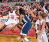 The Lady Bulldogs play some strong defense against Lambuth during the NAIA national championship game. - Photo by Morris Abernathy