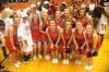 Cheerleaders and Lady Bulldogs get together for a photo after Union won the 2009 NAIA Women's Basketball National Title. - Photo by Morris Abernathy