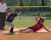 Lindsey Landreneau slides safely into second for a stolen base. - Photo by Steven Aldridge