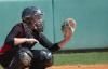 Ali Thomas works behind the plate during a Union double-header sweep over Lambuth University. - Photo by Steven Aldridge
