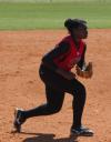 Carmesha Owens gets into fielding position at third base. - Photo by Steven Aldridge