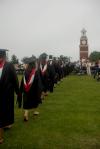 Graduates file onto the Great Lawn for spring graduation. - Photo by Angela Abbamonte