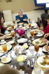 First Lady Lanese Dockery demonstrates and discusses proper interview etiquette with students at the 2009 Etiquette Luncheon. - Photo by Kristi McMurry