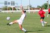 8/19/09 - Katelin Dirksen, senior business administration major, stretches out to stop the ball. - Kristi McMurry