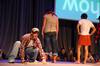 Scott Riessen, junior Christian studies major, plays a part in the Focus show that all Focus leaders put on for incoming freshmen. - Photo by Kristi McMurry