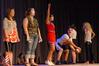 Focus leaders put on a humorous skit for the incoming freshmen during new student orientation. - Photo by Kristi McMurry