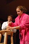 Focus leaders put on a humorous skit for the incoming freshmen during new student orientation. - Photo by Kristi McMurry