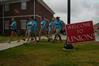 Life Group leaders walk over to Heritage Complex to help the new freshmen move into their rooms. - Photo by Sarah Palmer