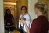Elsie Krinsky, nursing freshman from Shelbyville, Tenn., and her mother Christy speak with the resident advisor of their building, Sophomore Sarah Chitwood.  - Photo by Sarah Palmer