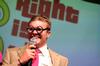 One of the hosts of the SAC game show explains how the game show will work. This annual game show is a way for freshmen to win prizes and have fun. - Photo by Kristi McMurry