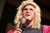 Once of the hosts of the SAC game show dresses up to make the game much more interesting. This annual game show is a way for freshmen to win prizes and have fun. - Photo by Kristi McMurry