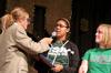 Freshmen contestants for the SAC Game Show answer questions from one of the hosts of the game show. This annual game show is a way for freshmen to win prizes and have fun. - Photo by Kristi McMurry
