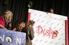 A freshman contestant on Right is the Price, the SAC Game Show, plays Disko. This annual game show is a way for freshmen to win prizes and have fun. - Photo by Kristi McMurry