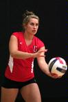 Kelsey Duling, junior business major, serves the ball against Martin Methodist. The Lady Bulldogs won this match 3-0. - Photo by Kristi McMurry