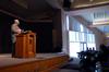 Russ Pflasterer, pastor of City Fellowship in 
Jackson, Tenn., speaks in chapel during GO week.   - Photo by Kristi McMurry
