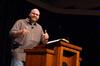 Russ Pflasterer, pastor of City Fellowship in 
Jackson, Tenn., speaks in chapel during GO week.  - Photo by Kristi McMurry
