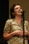 Courtney Moore, junior music major, leads in worship during a chapel service.
 - Photo by Sarah Palmer