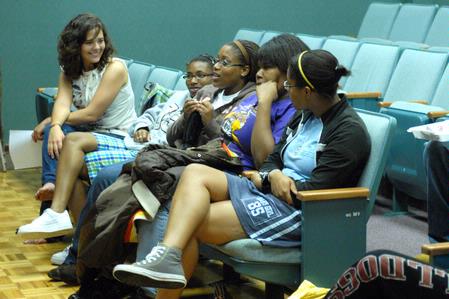 Members of the MOSAIC Choir get to know each other at one of the first practices of the semester.