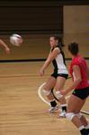 Kacie Ritter, junior, returns a serve in a match against Lyon College.  - Photo by Kristi McMurry