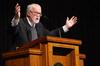 Timothy George, founding dean of the Beeson school of divinity at Samford University, speaks on "Baptists and Their Relations with Other Christians" in chapel during the Southern Baptists, Evangelicals and the Future of Denominationalism conference. - Photo by Abby Ott