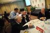 Greg Thornbury, President Dockery, Timothy George and Duane Litfin fellowship before Duane Litfin's address at the Southern Baptists, Evangelicals and the Future of Denominationalism conference. - Photo by Morris Abernathy