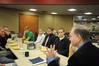 Danny Akin, president of Southeastern Baptist Theological Seminary, talks with students from Union over breakfast who are interested in going to Southeastern. - Photo by Morris Abernathy