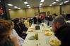 Danny Akin, president of Southeastern Baptist Theological Seminary, talks with students from Union over breakfast who are interested in going to Southeastern. - Photo by Morris Abernathy